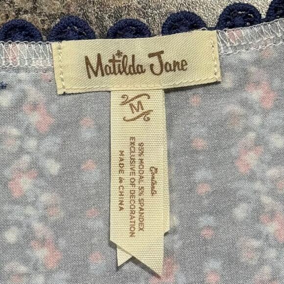 Matilda Jane Tank Top Floral Cottage Boho Sleeveless High Low Blue Size Medium - Picture 2 of 5